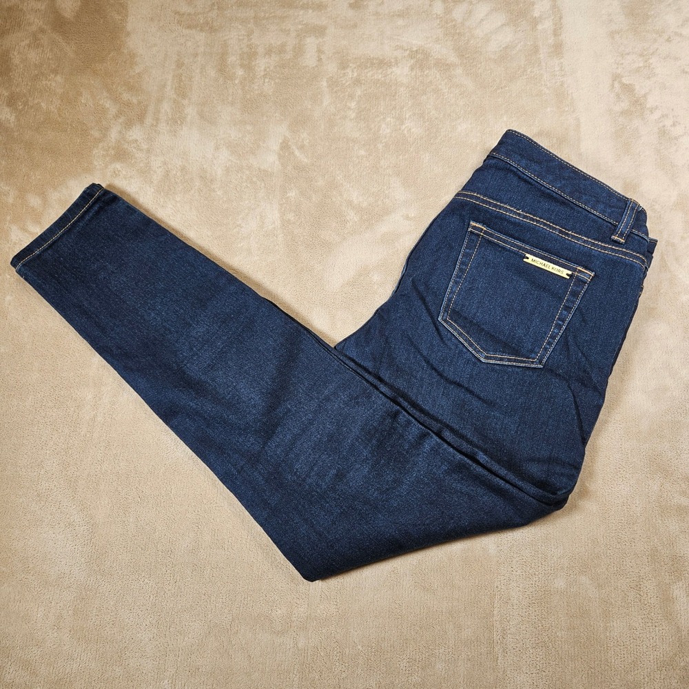Michael Kors Womens Skinny Jeans Dark Indigo Blue Stretch Denim Sz4 Fall Fashion